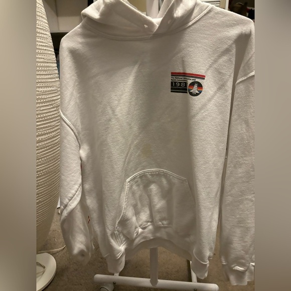 Neon Riot United States 1981 NASA White Graphic Print Hoodie Medium Comfy Pocket - Picture 1 of 12